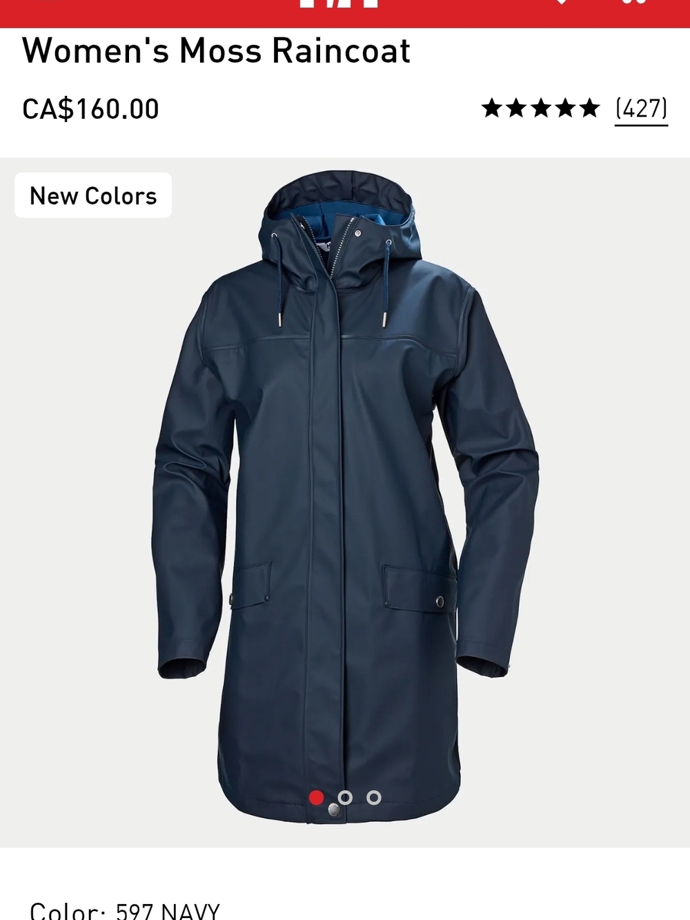 Helly Hansen Women's Raincoat with Hood - Navy